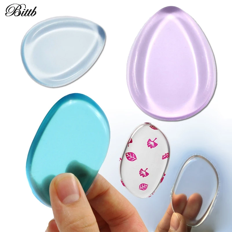 

Bittb 3Pc Clear Silicone Makeup Sponge Soft Crystal Cosmetic Puff Smooth Foundation Make up Sponge Powder Maquiagem Makeup Tools