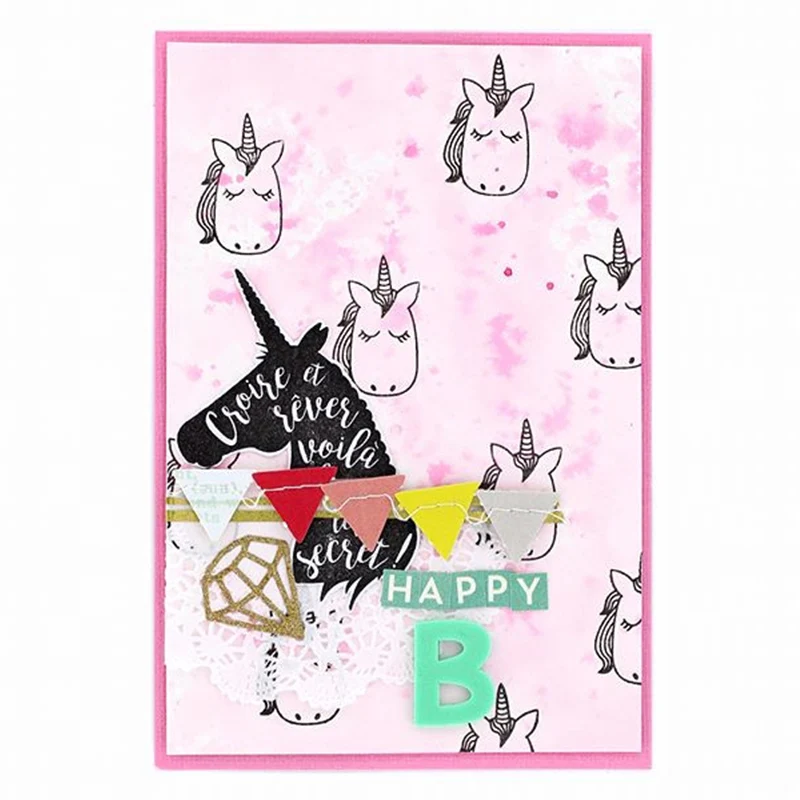 

Lovely Unicorn Cloud Crown Dimond Shape Metal Cutting Dies for Scrapbooking DIY Craft Album Card Decorative Stencils