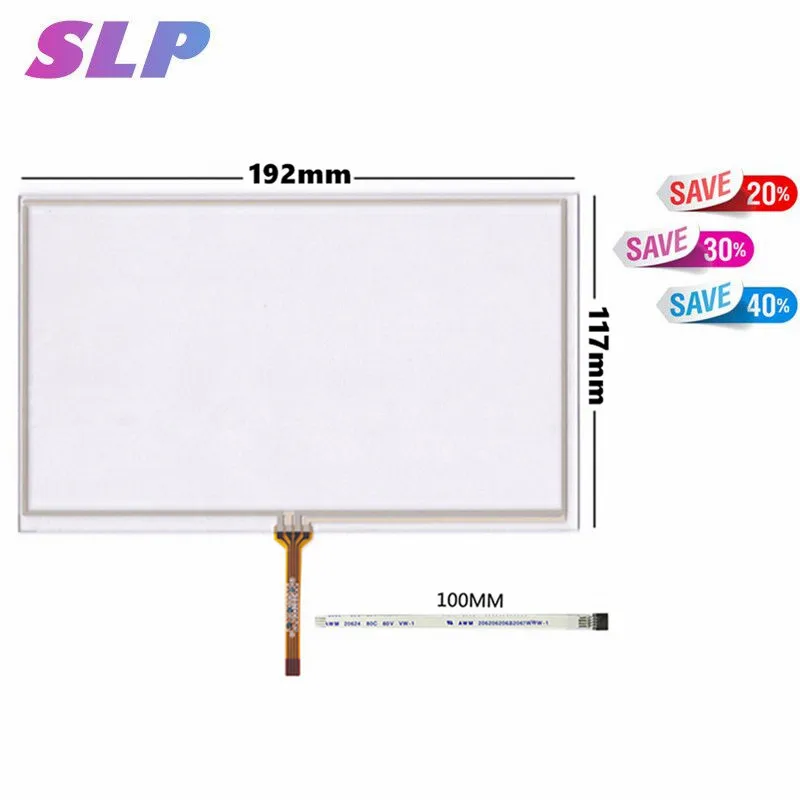 

Skylarpu New 8 inch 4 wire Resistive Touch Screen Panel For HSD080IDW1-C01 C00 AT080TN64 ,AT080TN03 ,192*117 192mm*117mm Touch