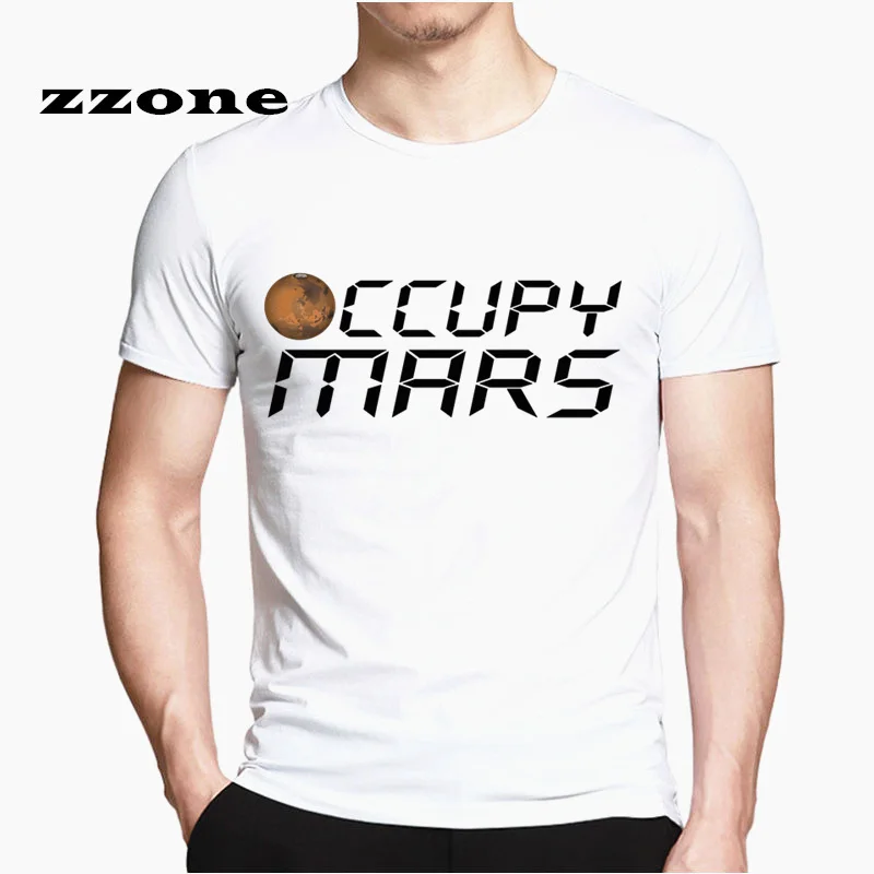 Футболка Space X повседневные футболки забавный дизайн Popualr Occupy Mars мужская и женская