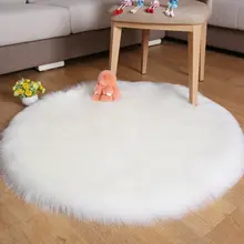 Искусственный шерстяной плюшевый стул с ковриком, теплый ковер с длинным ворсом, подушка для сиденья, домашний декор 30 см