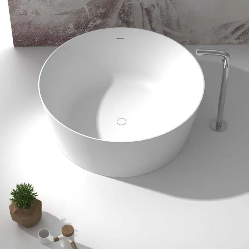 

1400 MM VASCA Rounded Stone Solid Surface Acrylic Bathtub Corian Freestanding CUPC Approved Tub 65147-140
