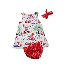 Летняя одежда для новорожденных девочек с изображением животных; одежда для маленьких девочек; платье-майка для маленьких девочек+ шорты; комбинезон в горошек; комплект одежды из 3 предметов; Sunsuit