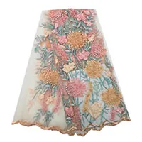 Me-dusa Высокое качество 3D вышивка бисером кружева цветок Африканские кружева свадебное платье французское кружевная ткань - Цвет: color 6