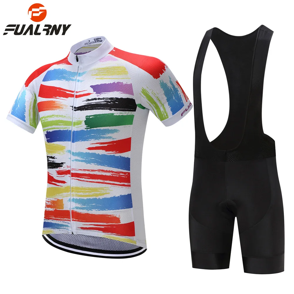 

FUALRNY Men Women Cycling Jersey Pro Team 2018 Short Sleeve Cycling Set Cycling Clothing Cycle Bike Bicycle Wear Ropa Ciclismo