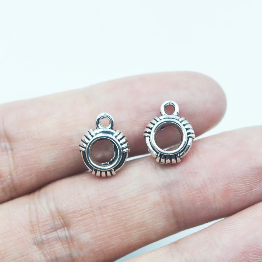 

75pcs Tibetan Silver Metal Charm Spacer Beads Clip Bail Beads Charm for jewelry findings