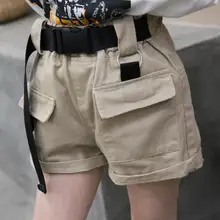 Детские шорты, штаны г. Новые модные летние крутые шорты с большими карманами для маленьких девочек и мальчиков, однотонные шорты для подростков ws311