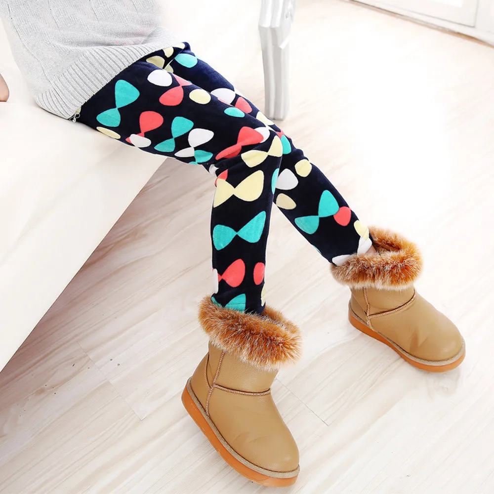 Fashion Winter Warm girls leggings Trousers Thick Velvet Leggings Kids