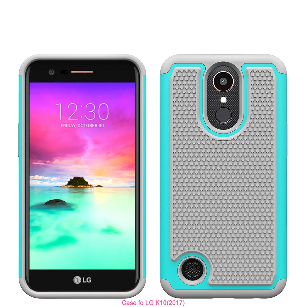 

2 In 1 TPU+PC Hybrid Rugged Case For LG K10 2017 Silicone PC Shockproof Cover For LG K20 Plus/K20 V/LV5/Harmony/Grace LTE L59BL