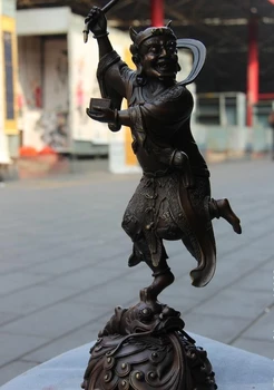 

China Pure Bronze Copper Feng Shui Myth Figure kuixing Kui Xing God Art Statue