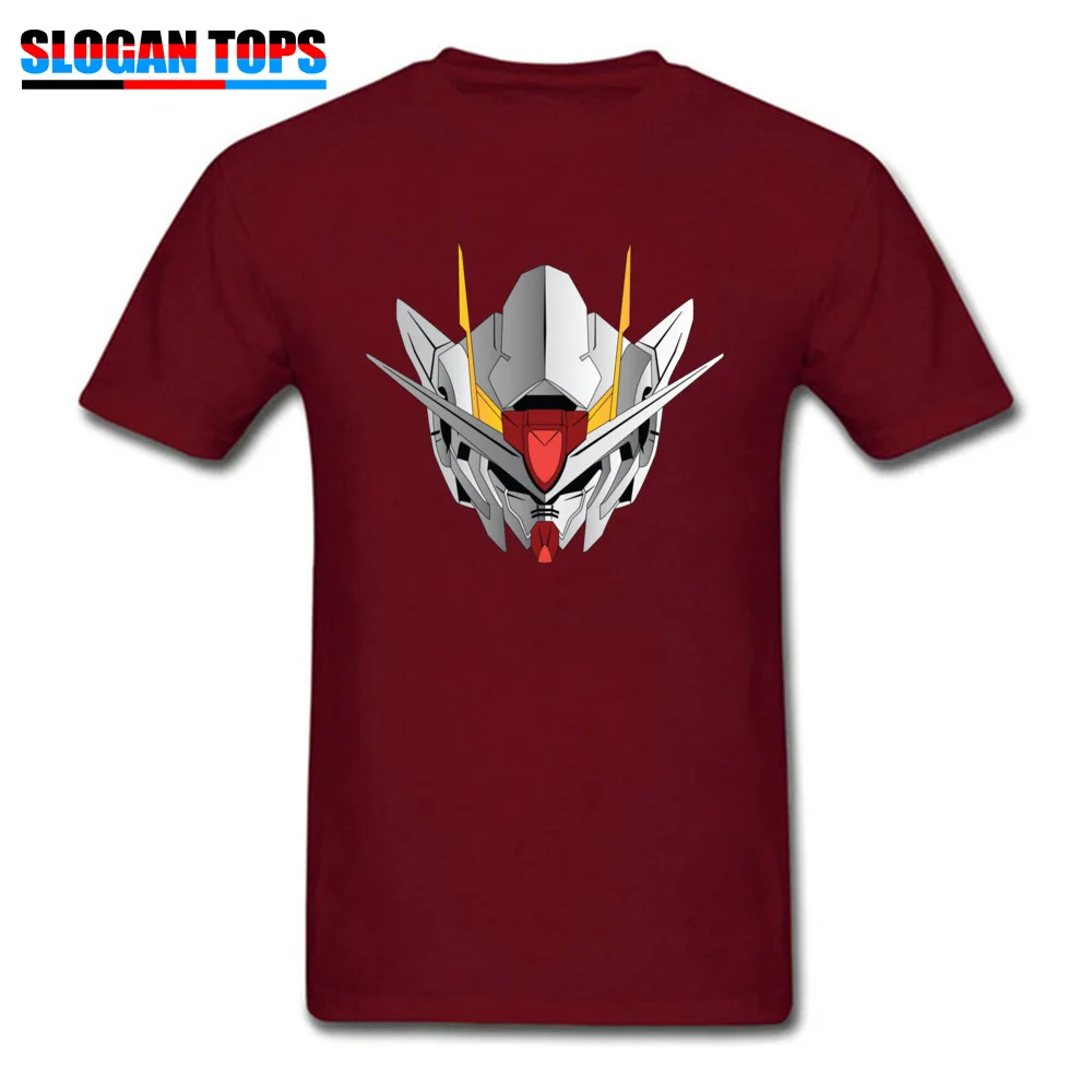 Exia Head Tshirts Retro Short Sleeve Comics Pure Cotton Crew Neck Mens T Shirt Leisure Tops Tees Thanksgiving Day Exia Head maroon