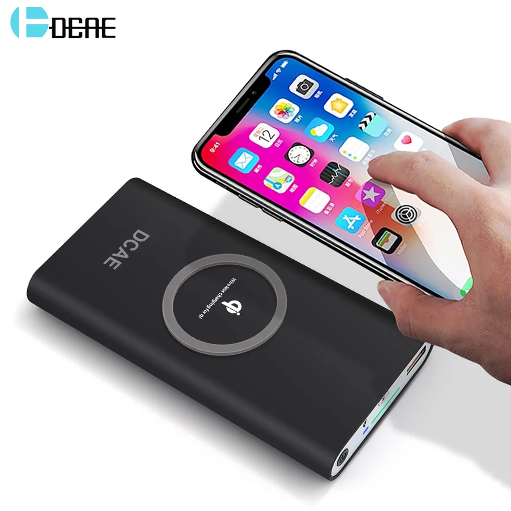 DCAE Qi Wireless Charger 10000mAh Power Bank External Mobile Battery