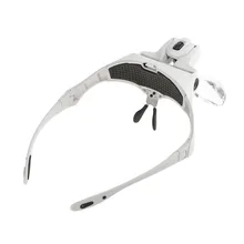 Eyelash Extension Loupe Headband Light With 2 LED Professional Magnifying Glasses for False Eyelash