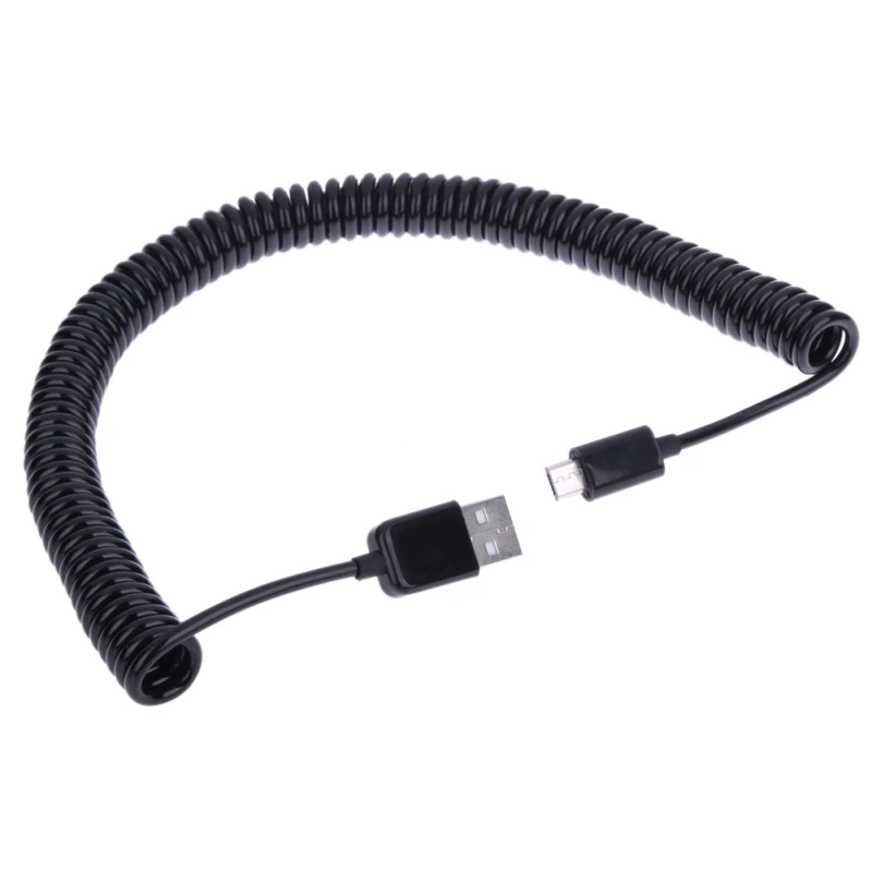 25cm 3M Extend Spiral Coiled USB 2.0 A Male to Micro USB B 5Pin Male