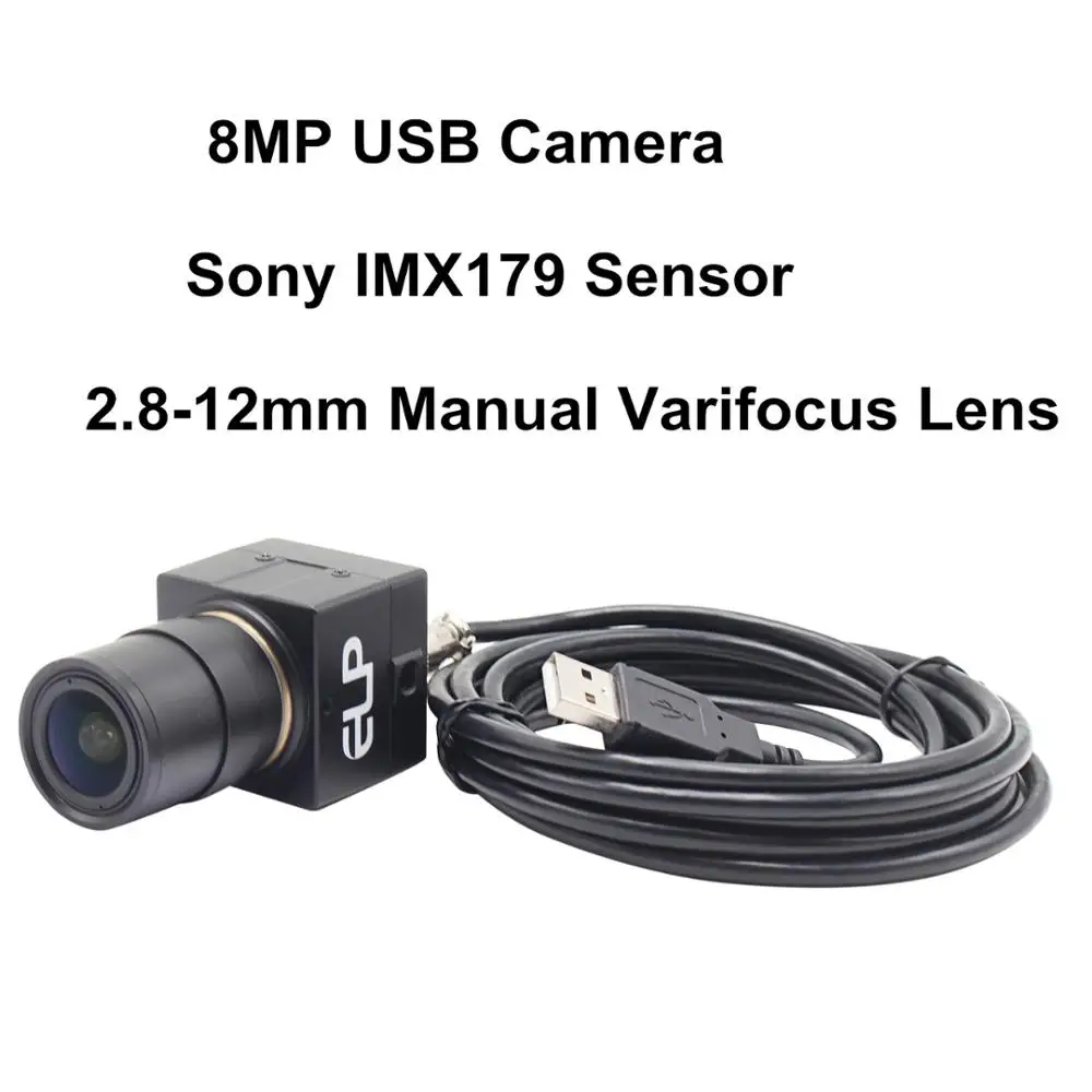 

8MP USB camera Mjpeg 3264X2448 2.8-12mm varifocal lens Sony IMX179 sensor mini 38*38*32mm metal box webcam usb camera