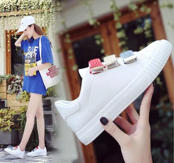 

Spring and Summer New Wild Mgic Stickers White Shoes Female Korean Students Sports Shoes Casual Shoes Tide