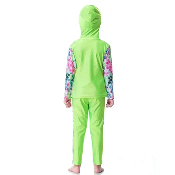 

Newly Girls Modest Islamic Swimsuits with Hijab Full Cover Muslim Swimwear DO99