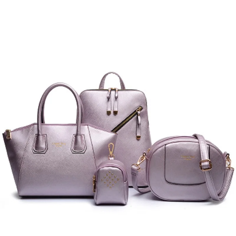 

RURU monkey 4Pcs Shell Combination Bag Women Large Capacity Zipper Multifunction Handbag Female Fashion Zipper Messenger Bags