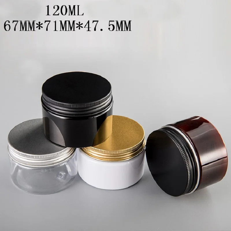 120G 120ML Cosmetic Container Cream Container Empty PET Jar with Aluminum Lid Tooth Powder Box Facial Mask Packing Box Dia.71mm