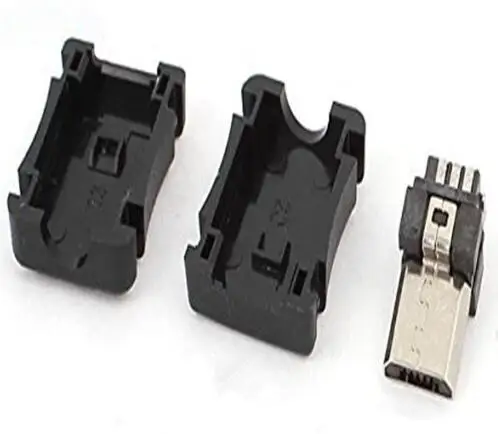 

10pcs/lot Micro USB 5pin Male Plug Connector with Plastic Cover Welding Type for Tail Charging Mobile Phone Data
