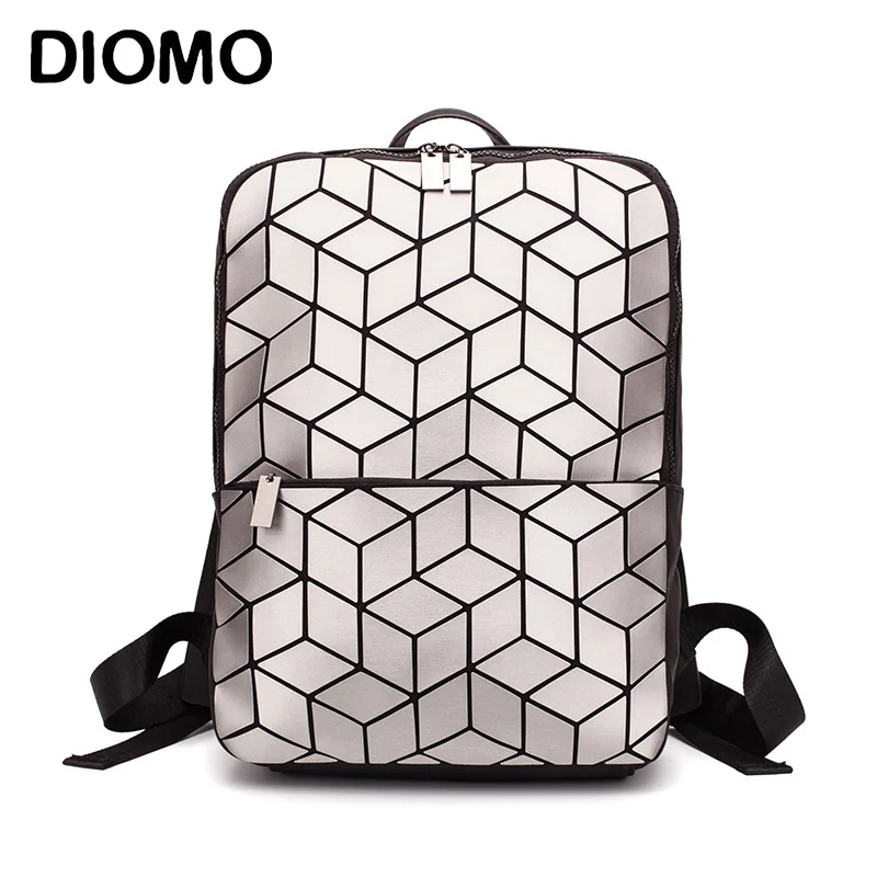 Продажа DIOMO 2019, геометрический Ромбический рюкзак, женский модный роскошный рюкзак, Серебряный женский рюкзак, дорожная сумка для ноутбука, сумка дл...