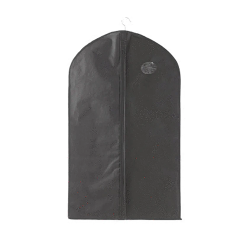 Подвесной пыленепроницаемый тканевый чехол для костюма/платья/пальто сумка для хранения - Цвет: Черный