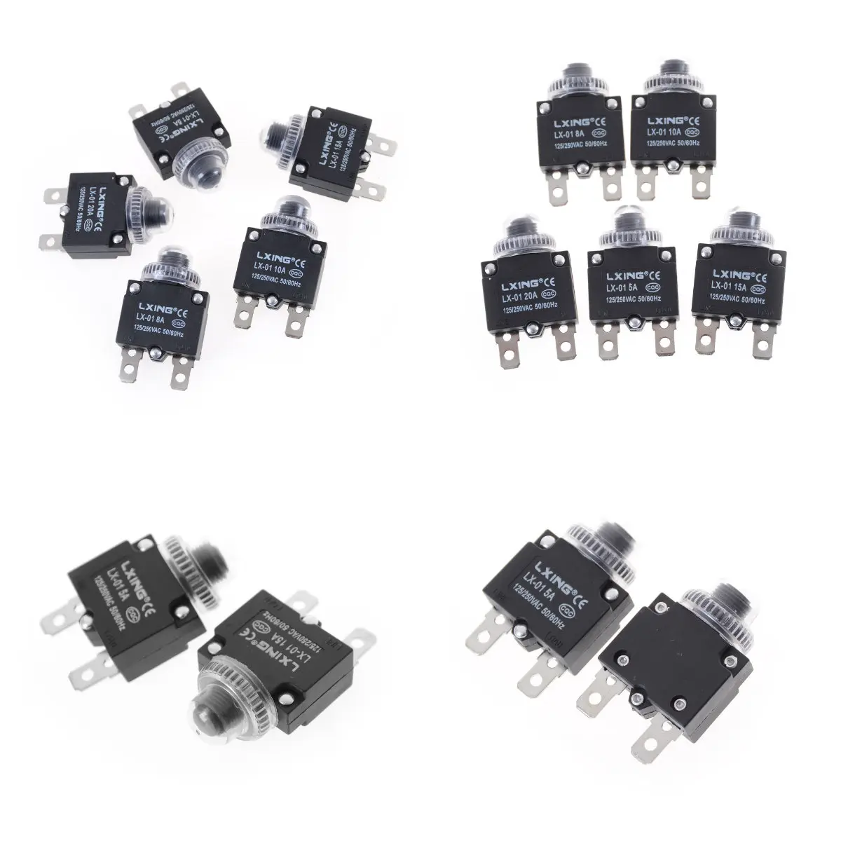 1Set Hot Sale thermal switch circuit breaker overload protector 5A, ,8A,10A,15A,20A overload switch New