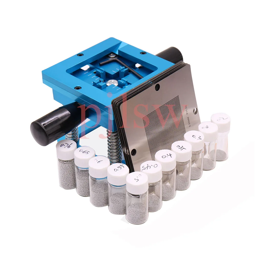 

Blue BGA reballing kit 90*90mm BGA reballing station with hand shank Gift 10/PCS BGA Universal Stencil