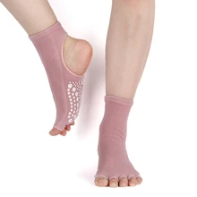 Длинные спортивные носки без пальцев, хлопковые носки для йоги, Женские Дышащие впитывающие пот носки для танцев, носки для пилатеса и балета