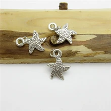 100PCS (13*12mm )Antique Silver sea star Charms pendant fit European bracelet made diy Pendants for jewelry making