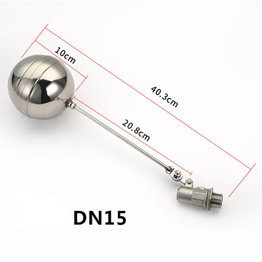 DN15 клапан из нержавеющей стали основной резервуар для воды Регулировка уровня жидкости поплавковые шаровые клапаны диаметр 17 мм, Длина 37,5