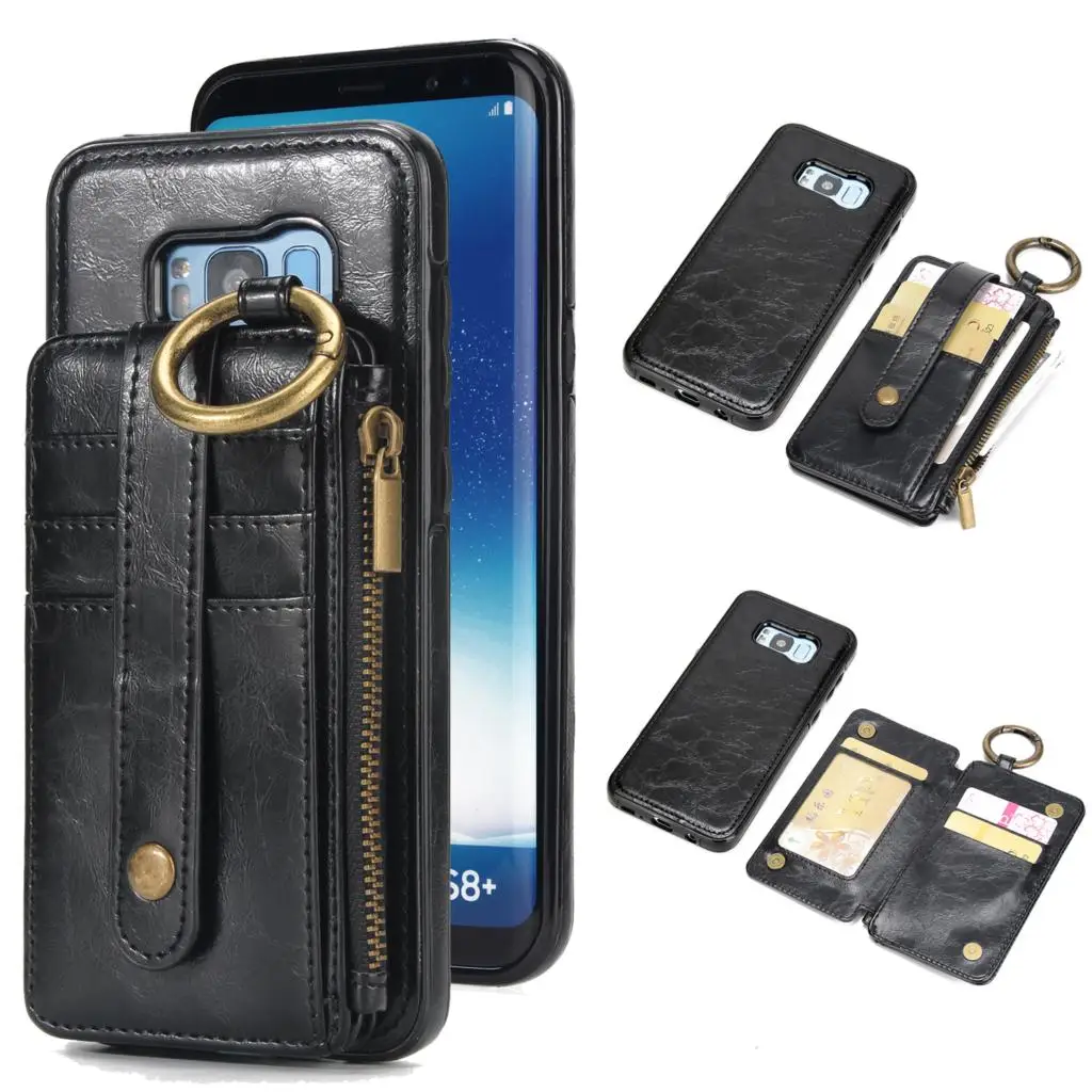 Hxairt Retro Wallet Split Kickstand Leather Case Book Cover Phone Bags for Samsung S8 S8plus S7 S9 S9plus Cases |