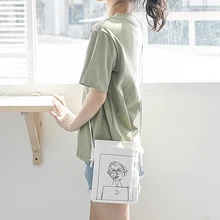 Новая магнитная оснастка хлопок холст Эко сумка через плечо мессенджер печать зеленый лист A-363