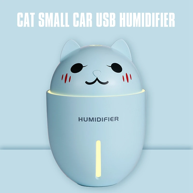 

Fashion Summer Portable USB Cute Pet 3 in 1 Humidifier New Cartoon Cat Mini Humidifier with LED Light blue