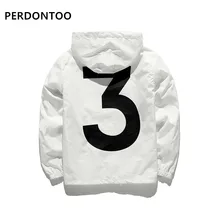 BLACK WHITE fashion Windbreaker No.3 Spring Summer Jacket Men Women Brand Fashion Streetwear Hooded Jackets Men US SIZE