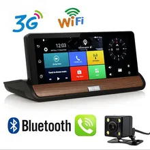 Новый 7 “IPS Android 3 г автомобиля Камера gps-навигации, Bluetooth, Wi-Fi Автомобильный видеорегистратор рекордер с двумя объективами полный HD 1080 P регистраторы парковка