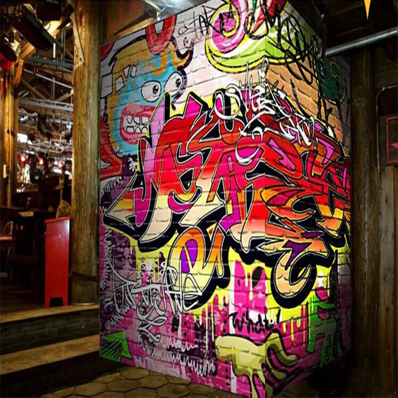 Пользовательские Настенные обои пейзаж для стен уличные граффити личности КТВ бар фон стены 3D комнаты Декоративные Обои фреска
