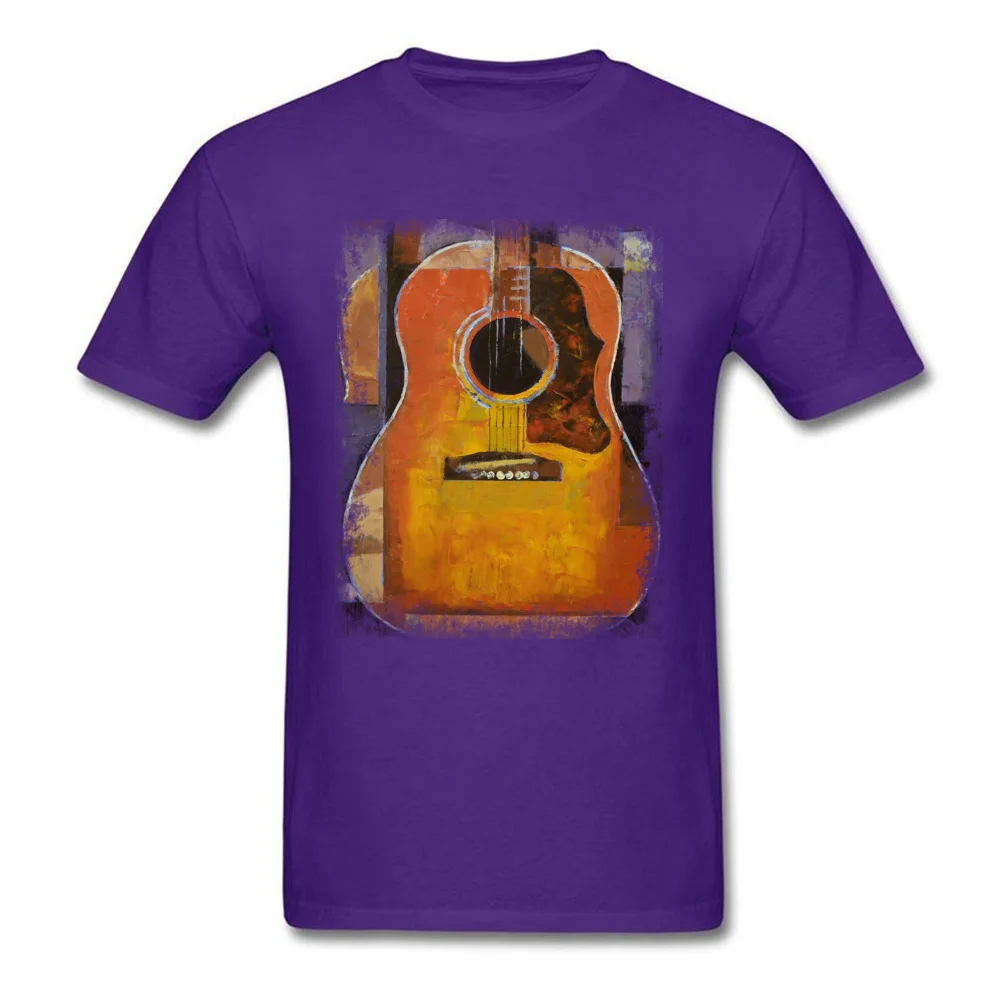 GUITAR Pure Cotton Men Short Sleeve Tops Tees Custom Summer Fall Tshirts Funny Tops Shirts Special Round Neck Drop Shipping GUITAR purple