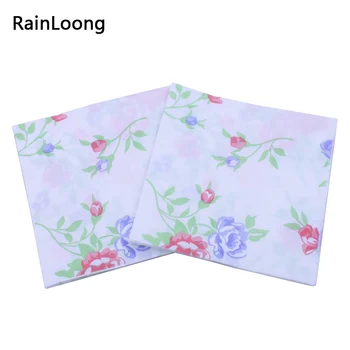 

[RainLoong] Printed Flower Paper Napkins Flower For Party Decoration Tissue Decoupage Servilleta 33*33cm 5packs (20pcs/pack)