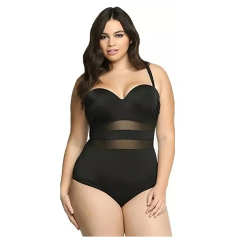 

2018 One Piece Swimsuit XXXXL Large Size Swimwear Bathing Suit Women Plus Size Swimsuit Mesh Women Sexy Monokini