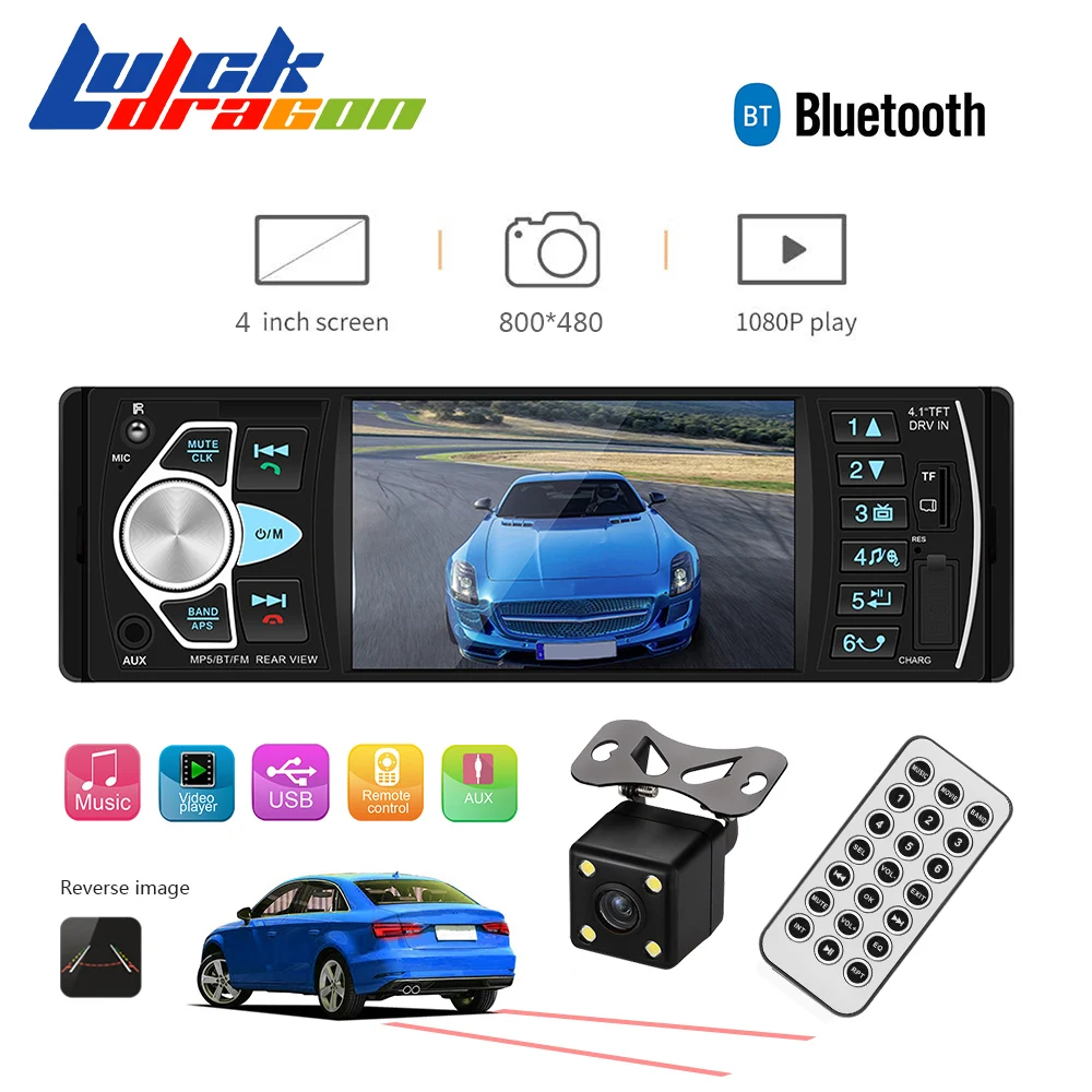 Автомобильный MP3 плеер FM Радио Bluetooth Handsfree автомобильный Радио обратное изображение Авторадио 1din Suppor камера заднего вида Автомобильный Аудио FM/AUX/USB