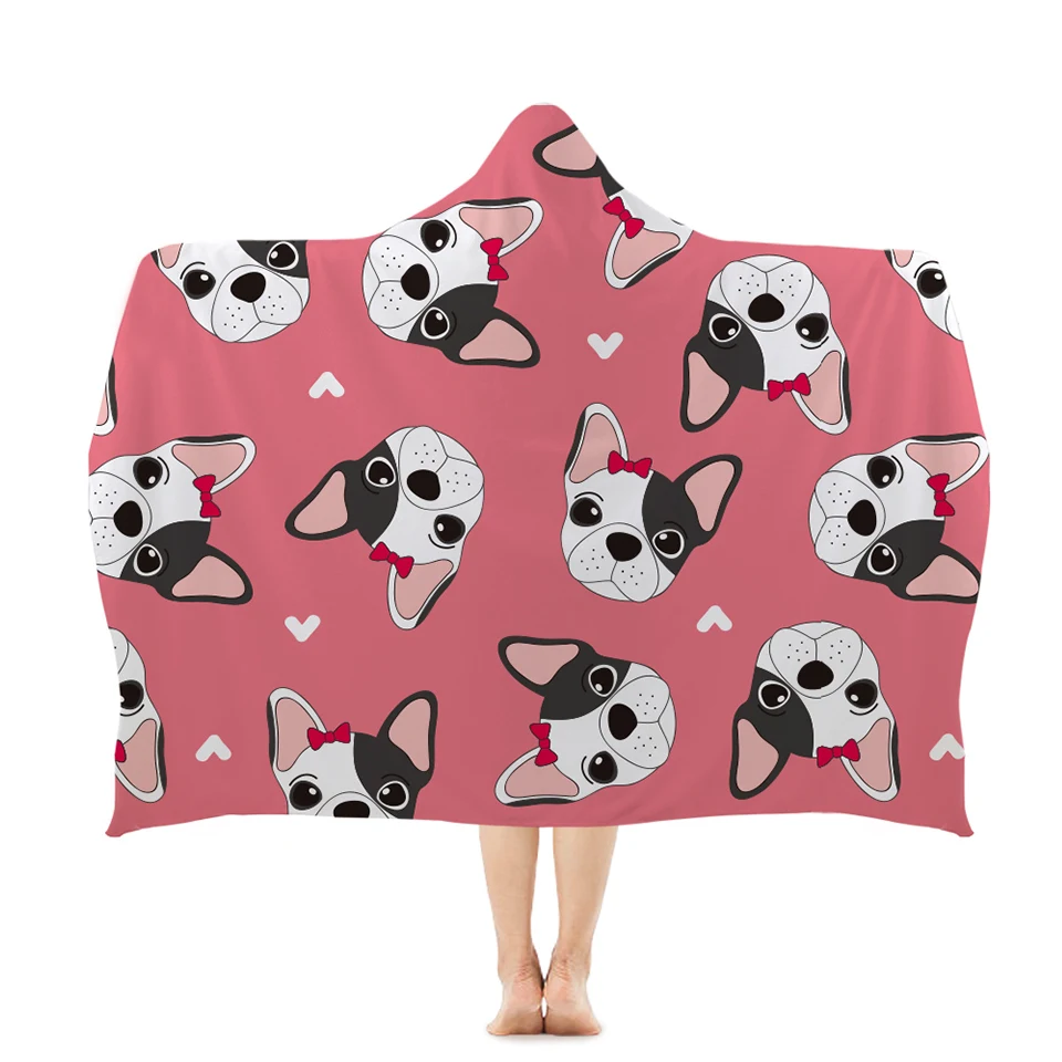 BOSTON TERRIER design and Name Embroidered onto Towels Bath Robes Hooded Towel