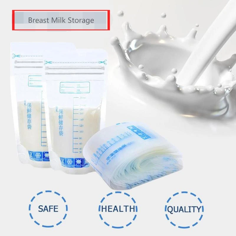 

20Pcs / Lot Baby Breast Milk Storage Bag Liquid 250ml Safe Food Storage Bags Mother Breast Milk Freezer Bags Fresh Sealed Bag