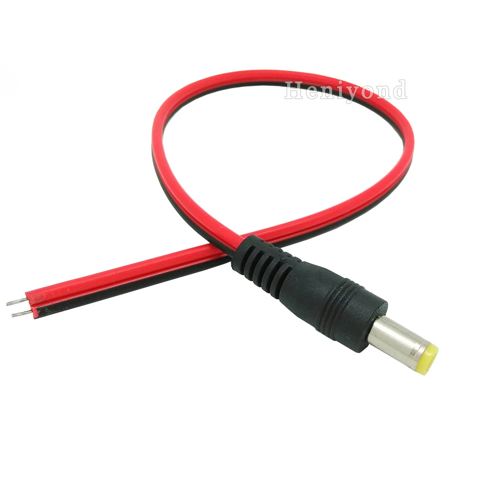 10pcs 5.5*2.1mm Male Plug DC12V Power Pigtail Cable jack For CCTV Security Cameras Connector Free Shipping