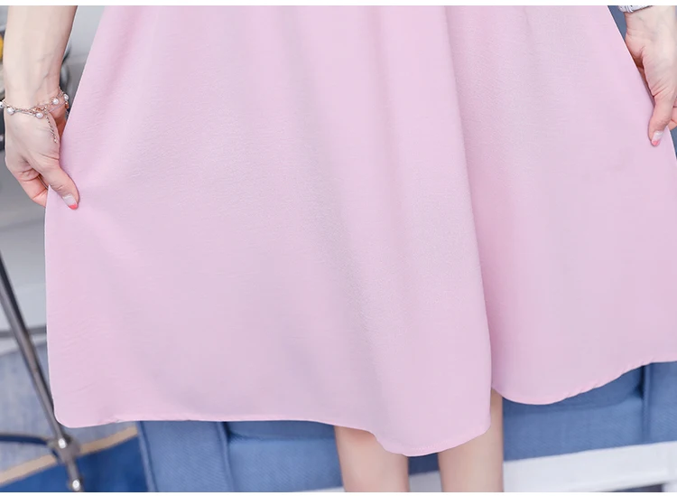 Летнее новое модное платье для кормящих мам без рукавов с v-образным вырезом на молнии сарафан для кормления грудью розовый/темно-синий