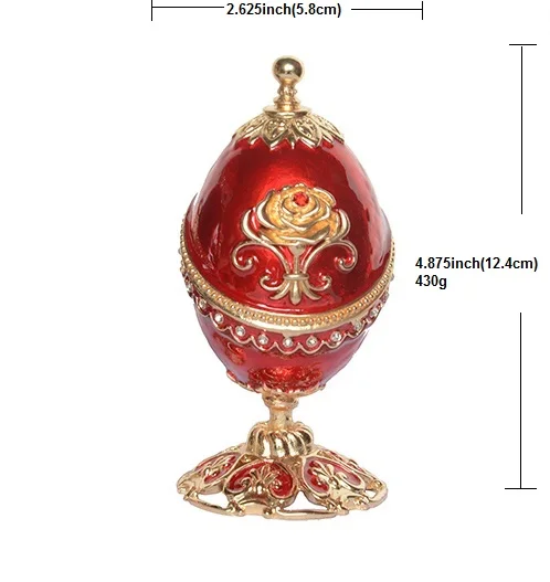 rose faberge egg trinket jewelry wedding ring box novelty gifts for her home decor metal figurines - Christmas Ornament Ring Box rose faberge egg trinket jewelry wedding ring box novelty gifts for her home decor metal figurines - Christmas Ornament Ring Box