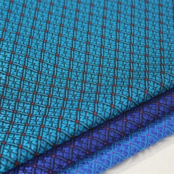 

CF171 1Yard Plaid Blue Chinese Style Clothing Silk Jacquard Satin Fabric Garment Chinese Style Fabric For Sewing Home Textile