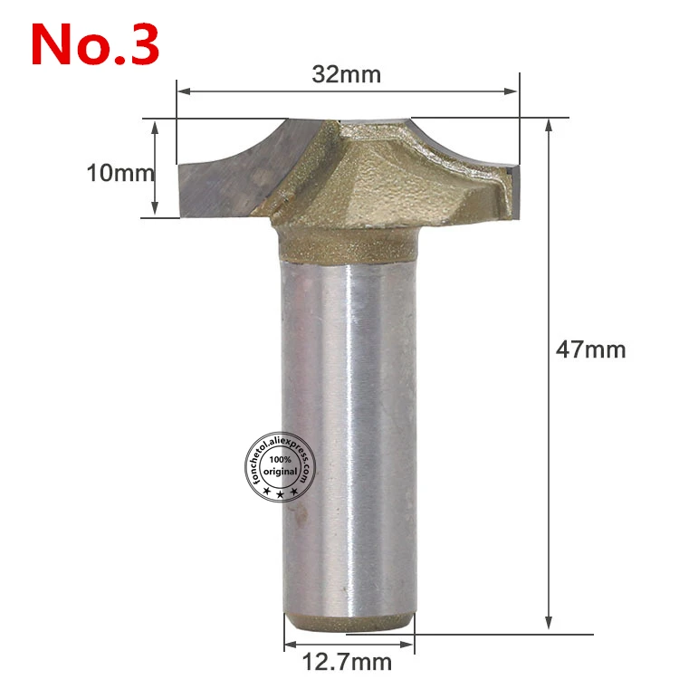 12.7mm Shank-1PCS,cnc solid carbide engraving woodworking router bit,trimmer wood milling cutter,Cabinet door lace knife - Длина режущей кромки: No.3