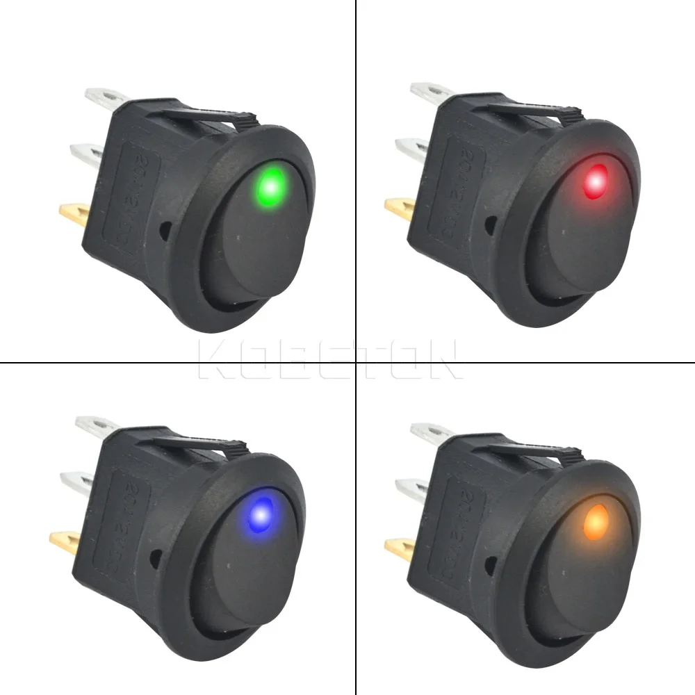 Светодиодный круглый переключатель практичный точечный свет 12 В автомобильная