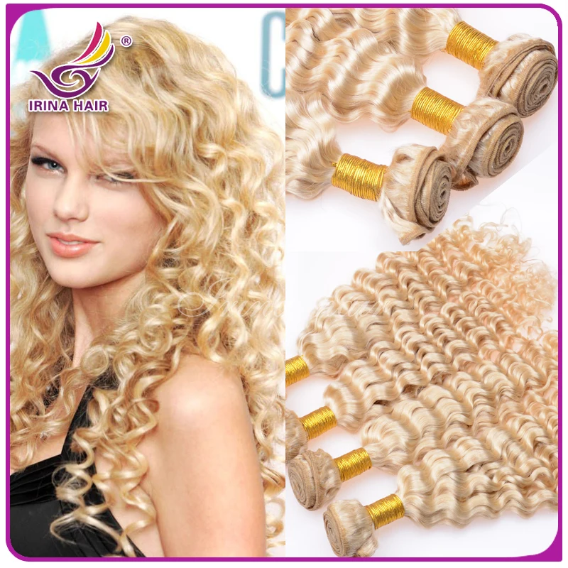 Brazilian virgin blonde weft grade 6A good remy human extension cheap
